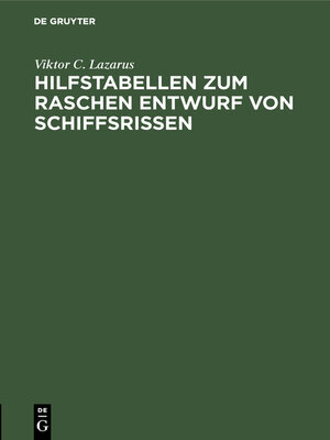 cover image of Hilfstabellen zum raschen Entwurf von Schiffsrissen